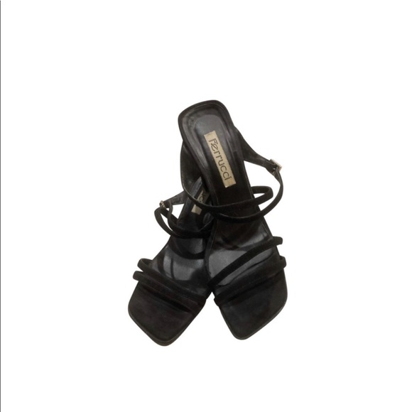 Ferrucci Shoes - Suede sandals decorated with crystals.